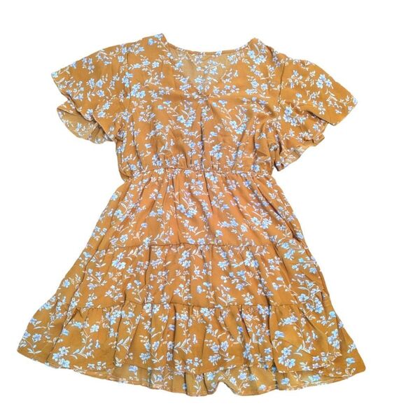 🛍️YELLOW SPRING EASTER SUMMER PRARIE  DRESS - Picture 1 of 4